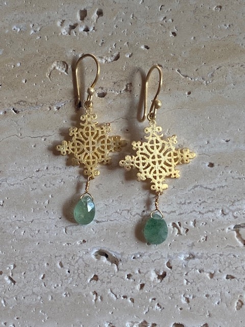 kadri green quartz earrings