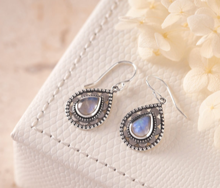 garland moonstone earrings